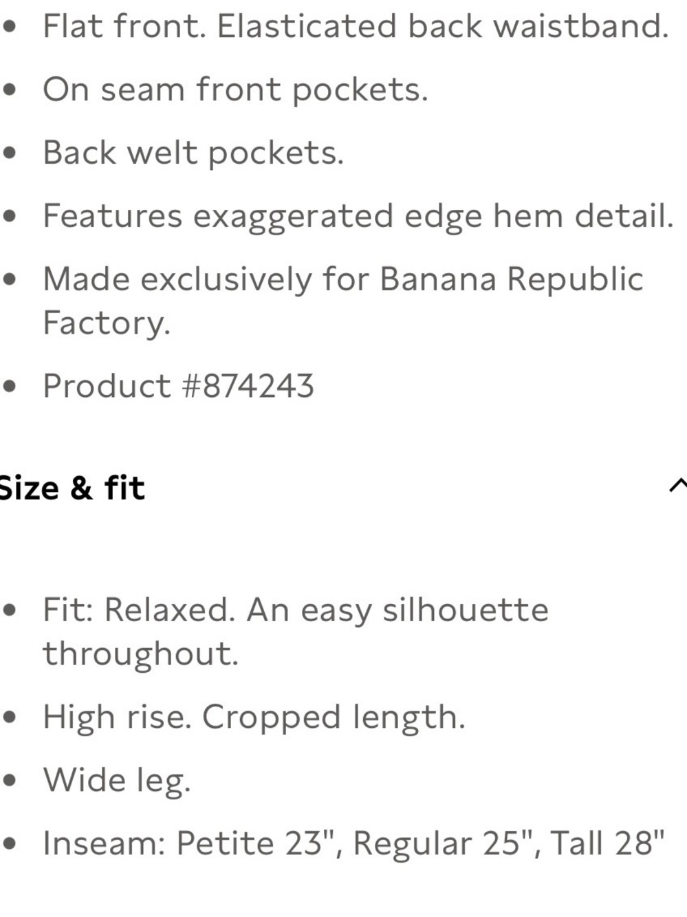 Banana Republic Black Wide-Leg Cropped Pants - Picture 9 of 9